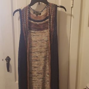 Long sleeveless cardigan